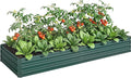 Outsunny Galvanized Raised Garden Bed, 8' x 3' x 1' Metal Planter Box, for Growing Vegetables, Flowers, Herbs, Succulents, Green