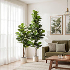 Artificial Fiddle Leaf Fig Tree 5FT with Planter Faux Trees Indoor Tall Artificial Tree, Stable Base, 58 Realistic Leaves, for Indoor/Outdoor Home Office Living Room Decor, Housewarming Gift