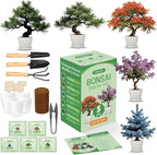 Bonsai Tree Kit for Beginners – 5 Bonsai Starter Kit for Beginner, Indoor for Growing Bonsai Plants with Tools & Planters – DIY Craft Gardening Gifts, White Elephant Gifts for Adults Men Women