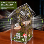 Hysagtek Jumping Spider Enclosure - Acrylic Arboreal Tarantula Enclosure Small Reptile Terrarium with Magnetic Door, Clear Jumping Spider Enclosure Accessories