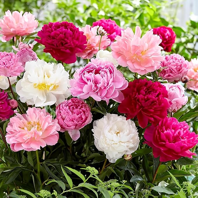 Peony Seeds for Garden Planting, 99 Pieces, Mixed Colors, Perennial Flowers with Ruffled Blooms