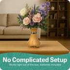 Animated Vase with Bluetooth Speaker - 8.5” Tall |Interactive Smart Flower Vase | Responds to Voice, Touch & Motion | Records Custom Messages | 2 inch Opening, Sequoia