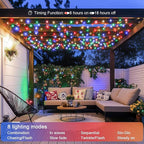 JMEXSUSS 132ft 400 LED Christmas Lights Indoor Outdoor Waterproof, 8 Modes Multicolor Christmas Tree Lights Plug in with Remote, Twinkle String Light for Bedroom Party Tree Christmas Decor