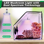 Meonum Large Still Air Box Mushroom Grow Tent, 30x20x20 in Mycology Fume Hood Propagation Stations with LED Growing Light and Thermometer, Monotub Kit for Grow Bags, Growers, Home Scientists(Clear)