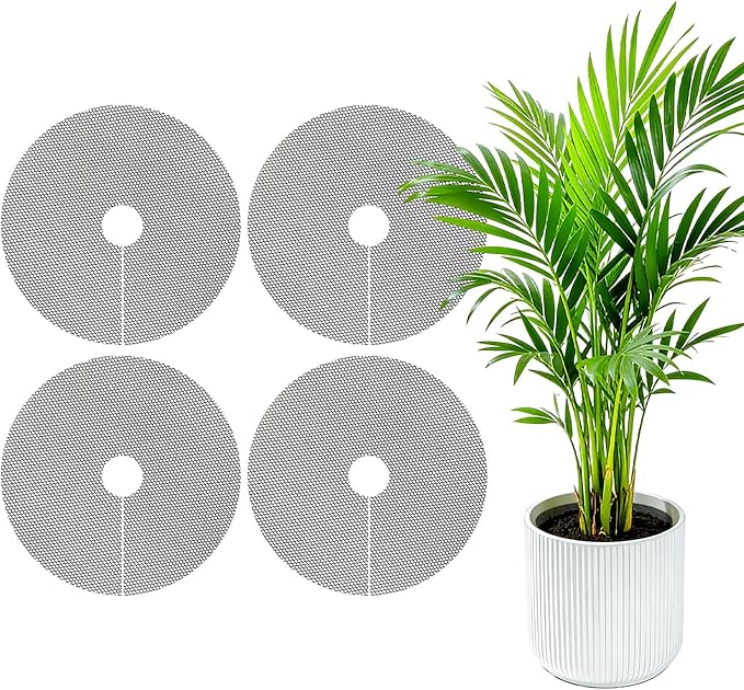 4 Pcs 15.7 Inch Plant Pot Protectors Grids, Cuttable Round Plant Cover Protector Indoor Plants from Animals, Pot Soil Guard for Garden Flower Potted Plants (15.7inch-4P)