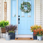 12 Pcs Artificial Outdoor Plants UV Resistant Tall Fake Grass Plants Bushes Faux Tropical Flowers Décor Fall Winter Summer Planters Patio Front Door Porch Plastic Greenery & Shrubs Decoration