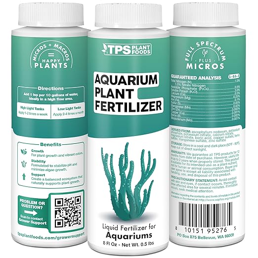 Aquarium Plant Fertilizer – Liquid Plant Food for Lush Underwater Growth, Vibrant Color & Strong Root Development, 32 oz