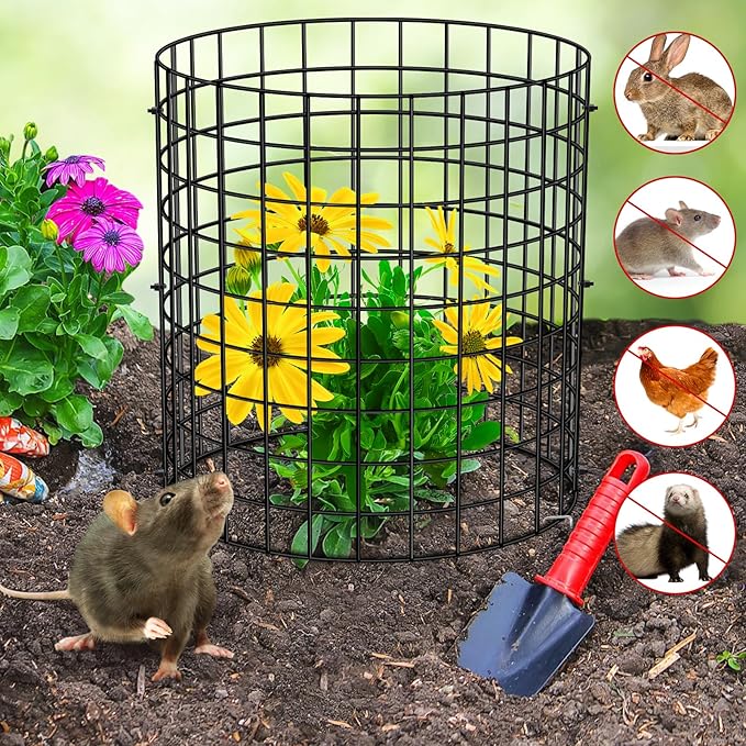 UNIFAMILY 15 Pcs Plant Protectors from Animals, 5 Packs Metal Plant Cage to Keep Animals Out, 16x 12 in Plant Protector from Rabbits, Chicken Wire Cages for Vegetables from Rabbits Squirrels Chickens