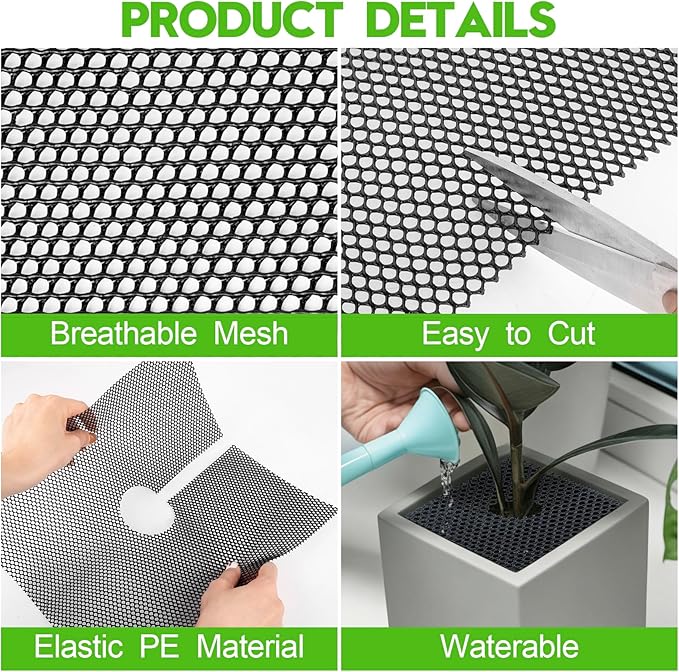 16 Pack Plant Pot Grids - 11.8 Inch Cuttable Soil Cover Protector from Cats, Animals Digging Stopper, Indoor Plant Pot Soil Guard for Outdoor Garden Balcony