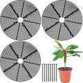 Sawysine 3 Pcs Plant Pot Cover Plant Protector from Animal Flower Pot Grid with Center Cutout Flower Cover Soil Protectors(Black,11.8 in)