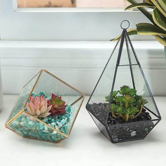 RIFNY Decorative Polished Rocks, 0.3" Gravel Rocks Crushed Crystal for Plant Flower Pots Succulents Cactus Bamboo Plant Vase Filler Aquarium Fish Tank Decorations (1.5 LB, Black Obsidian)