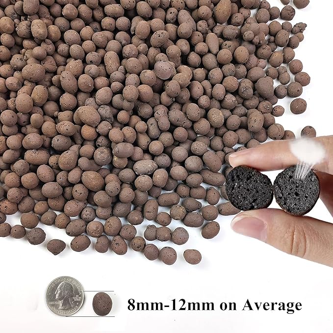 FANTIAN 5 lbs Clay Pebbles for Plants, 8-12 mm Leca Clay Balls for Indoor Plants, Orchid Potting Mixes, Hydroponic Growing, Aquaponics, Potted Top Dressing and Drainage