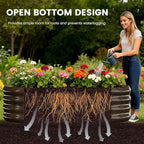 3 in 1 Galvanized Raised Garden Bed with 87" H Arch Trellis for Climbing Plants, Outdoor Gardening Planter Box with Climbing Net for Flower Vegetables Fruits Herbs, Wood Grain