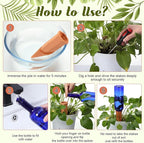 SiliFine 6 Sets Plant Watering Devices Include Terracotta Self Watering Spikes and 26 oz Plastic Bottles, Slow Release Vacation Insert Automatic Plant Waterer Device (Dark Blue and Terracotta)