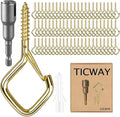 110 PCS Q-Hanger Hooks for String Lights, Ceiling Hangers for Plants & Wind Chimes, Christmas Decorations Outdoor Hooks Gold