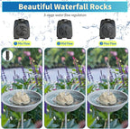 SAC SMARTEN ARTS Fountain for Bird Baths for Bird Bath Fountain with 7.5W Water Pump Resin Granite Rock Water Feature for Garden Patio Lawn Hummingbird Birdbath Fish Tank and Aquariums