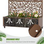 Casaphoria Metal Raised Garden Bed with Trellis and Wheels, 72"x47"x16" Arched Planter Box for Climbing Plants, Vegetables & Vines, Features Drainage Holes and Privacy Screen, Brown-Net
