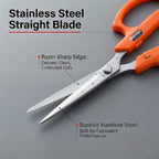 Saboten Stainless Steel Straight Blade Trimming Scissors Orange PT-12 160mm Precision Gardening Bonsai and Floral Shears Made in Japan