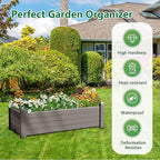 Durable Resin Raised Garden Bed with Drainage Holes & Reinforced Corners - Lightweight Flower Boxes Outdoor for Vegetables, Herbs, and Patio Garden Enclosure System (Grey, 43.31 * 17.72 * 12.6)