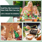 Reallnaive 6 Pcs Indoor Watering Can Set 1/2 Gallon Can 6.8 oz Spray Bottle 17 oz Squeeze Bottle Plant Watering Globes Soil Moisture Meter Small Spraying Sets for Indoor Outdoor(Dark Green)