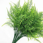 PASYOU Artificial Shrubs, Plastic Plants Fake Bushes Grass Greenery Leaves Shrub Bush Home Garden Indoor Outdoor Verandah Wedding Party DIY Table Arrangement Decoration Planting Filler 8 Bundles