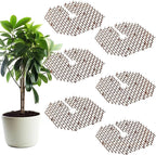 Sadnyy 6 Pcs 11.8 Inch Plant Pot Grids Brown Indoor Plant Protector from Cats Animals Soil Covers Scat Deterrent Mat with Spikes for Outdoor Garden Pot Protection