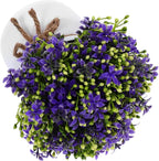 Healeved Artificial Purple Orchid Fake Bonsai Plant Decor, Small Potted Faux Flower Ornament for Home Living Room Desktop Decoration