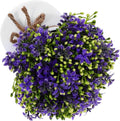 Faux Orchid Bonsai Potted Plant Purple Small Artificial Flower Pot Decorative Greenery for Living Room Table Home Décor