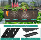 CADUKE Raised Garden Bed, Garden Raised Planter Box with Legs, 32" Elevated Vegetable Garden Beds with Drainage Holes & Trellis, Herb Garden Planter Outdoor for Vegetables, Balcony, Patio, Black