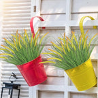 14PCS Artificial Yellow Dog Tail Grass Onion Grass UV Resistant Outdoors Faux Shrubs Ornamental Wheat Grass Cattails Faux Bushes Home Decor for Outdoor Garden