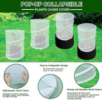 4 Pack Pop up Plant Covers Tent from Animals, 20"H X 13"D Insect Barrier Mesh Plant Guard Cover Net White Garden Plant Protectors Mini Greenhouse Plant Protection Cage with Stakes for Outdoor Plants