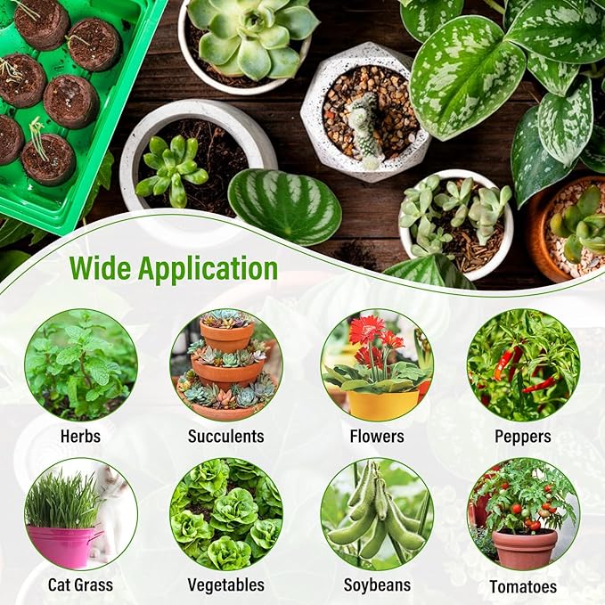 Legigo 50 PCS 35mm Coco Coir Pellets Seed Starter Pods, Compressed Seed Starting Coconut Coir Pellets Soil Plugs for Seedlings, Seeds Plant Starter Pods for Garden Planting Herbs Flowers Vegetables