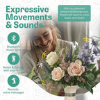 Interactive Robotic Vase for Flower Bouquets - Rustic Sand Speckled| Bluetooth Capable, Touch Sensitive Floral Holder | Record a Message for Mother's Day, Birthdays and More| 6x8.5 Inches