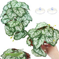 QUOZUO 2 Pack Reptile Plants for Terrarium, Artificial Leaves Habitat Decorations with Suction Cups, Terrarium Hanging Plants Vines for Bearded Dragons Lizards Snake Geckos Frogs - Green