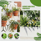 Casaphoria Metal Raised Garden Bed with Trellis, 59"x30"x12" Planter Box for Climbing Plants, Vegetables & Vines, Features Drainage Holes and Privacy Screen, White-Star