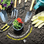 Gardening Tools Set of 10 - Complete Heavy Duty Garden Tools Set with Fashion Handbag - Durable Gardening Supplies Kit Ideal Garden Gifts for Women