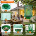 6 Pack Ranch Fly Trap Hanging, Fly Traps Outdoor Fly Catcher Killer Hunter Cage Control, Farm Horse Stable Fly Trap for Orchard, Barn, Garden