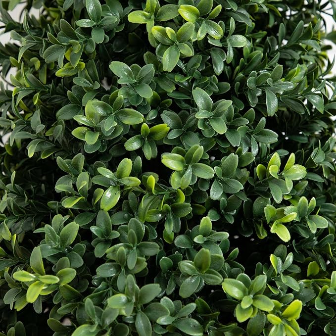 Nearly Natural 3ft UV Resistant Artificial Boxwood Plants, Set of 2, with Integrated Ground Stakes for Indoor Outdoor and Garden Decor