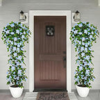 Artificial Bougainvillea Tree -6FT Faux Bougainvillea Tree with Realistic Flowers, Tall Fake Flower Tree for Indoor or Outdoor Decor, Silk Floral Plant for Living Room, Porch, Garden (Blue/White)