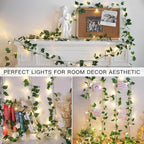suddus Vine with Fairy Light Plug in, 33ft 100 LED Pothos String Lights Connectable with Remote, Leaf Lights for Bedroom, Room, Wall, Garden, Party, Wedding Dorm Decor (Warm White)