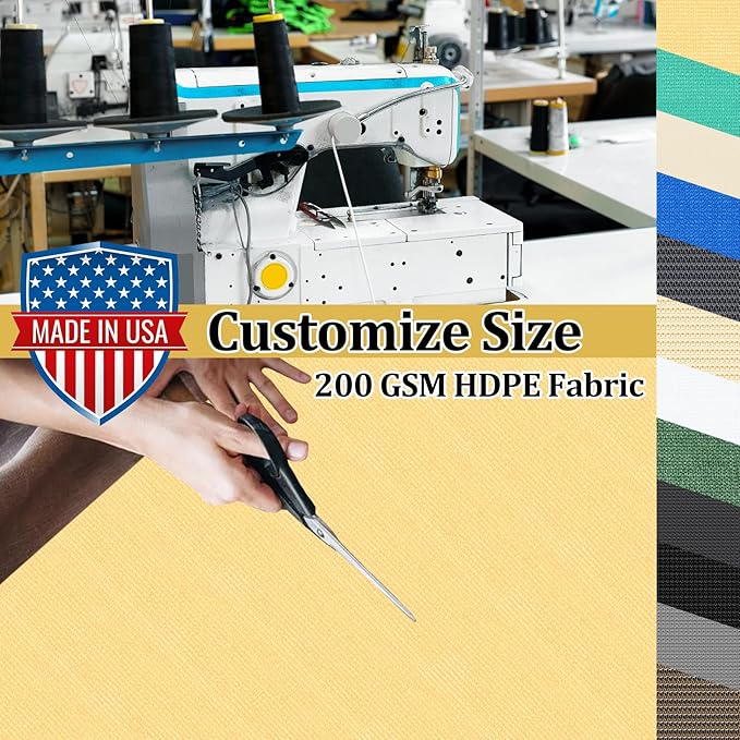 Shade&Beyond Customized Size 9' X 13' Shade Cloth with Grommets, 90% UV Protection UV Protection Mesh Tarp Sun Screens for Patio GN01, Sand