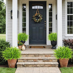 16 Pcs Artificial Plants Outdoor Fake Grass Faux Greenery Stems UV Resistant Plastic Plants Shrubs for Planters Patio Garden Front Porch Pathway Spring Summer Home Decor, Green