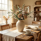 Large 9 Inch Ceramic Vase, Farmhouse Rustic Table Centerpiece, Vintage Floor Vase for Dried Flowers, Home Decor for Living Room, Mantel, Bookshelf & Office