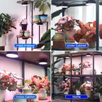 Barrina Orbgrow OG09 Puck LED Grow Light, Pinkish White 36W(4 x 9W, 540 Watt Equiv), Plant Lights for Indoor Plants Full Spectrum, Magnetic & Linkable, Small Grow lamp for Plant Shelf, 4 Packs, Black