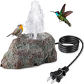 Dreyoo Fountain for Bird Bath, Red Moss Resin Granite Water Fountain Rock with 7W Water Pump, Bird Bath Fountains for Hummingbird Birdbath, Bird Feeder, Small Aquarium, Fish Tank