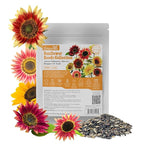 Groundio Sunflower Seeds for Planting, 15+ Varieties, 1 Oz, 300+ Mixed Seeds to Plant Colored Sunflower for Outdoors, Garden, Attracts Pollinators