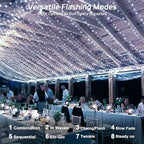cshare Solar Fairy Lights Outdoor Waterproof,16.4ft 50LED Solar String Lights for Outside 8 Modes 2 Packs for Patio Backyard Garden Wedding Deorations Cool White