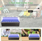 Seed Starting Tray - 60-Cell Self-Watering Tray, Seed Starter Kit LED Grow Light, Timer, Humidity Dome, pH Meter for Plant Germination, Vegetables, Herbs, Flowers