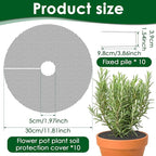 10 Pcs 11.8 Inch Pot Covers to Keep Cats Out, Cuttable Flower Pot Cover Protects Flower Soil from Animals and Children, with 10 Metal Stakes for Indoor Outdoor Garden Plant