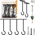 NACETURE Ceiling Hooks Heavy Duty 2 Pack - Plant Hooks for Ceiling Hanging Hook for Hanging Basket Hook, Light, Bird Feeders, Wind Chimes Décor Indoor & Outdoor (Black, 5 Inch 6 Pack)